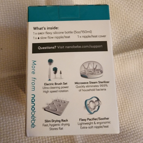 NANOBEBE Silicone Baby Bottle BPA Free Anti Colic Venting 360 Degree 5oz NEW - Picture 3 of 6